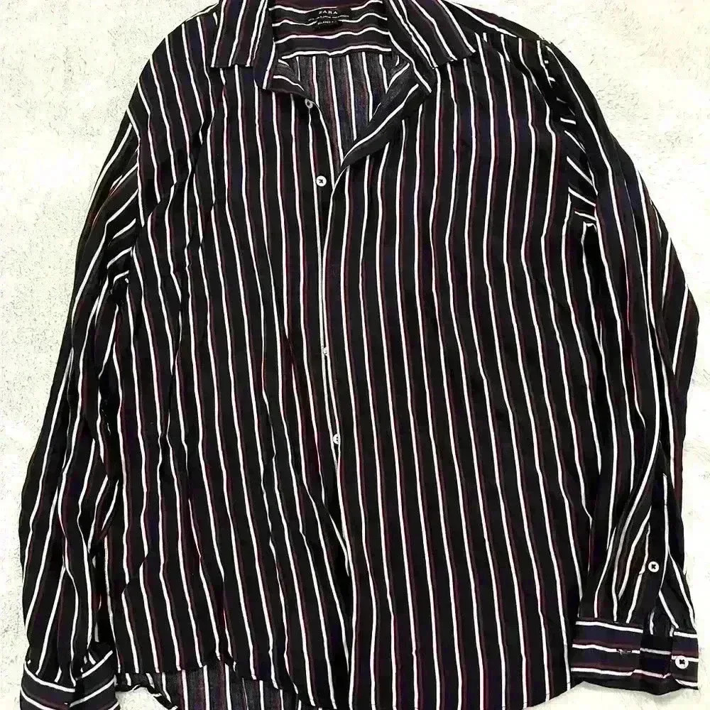 Zara blue, maroon and white striped long sleeve button down size xl